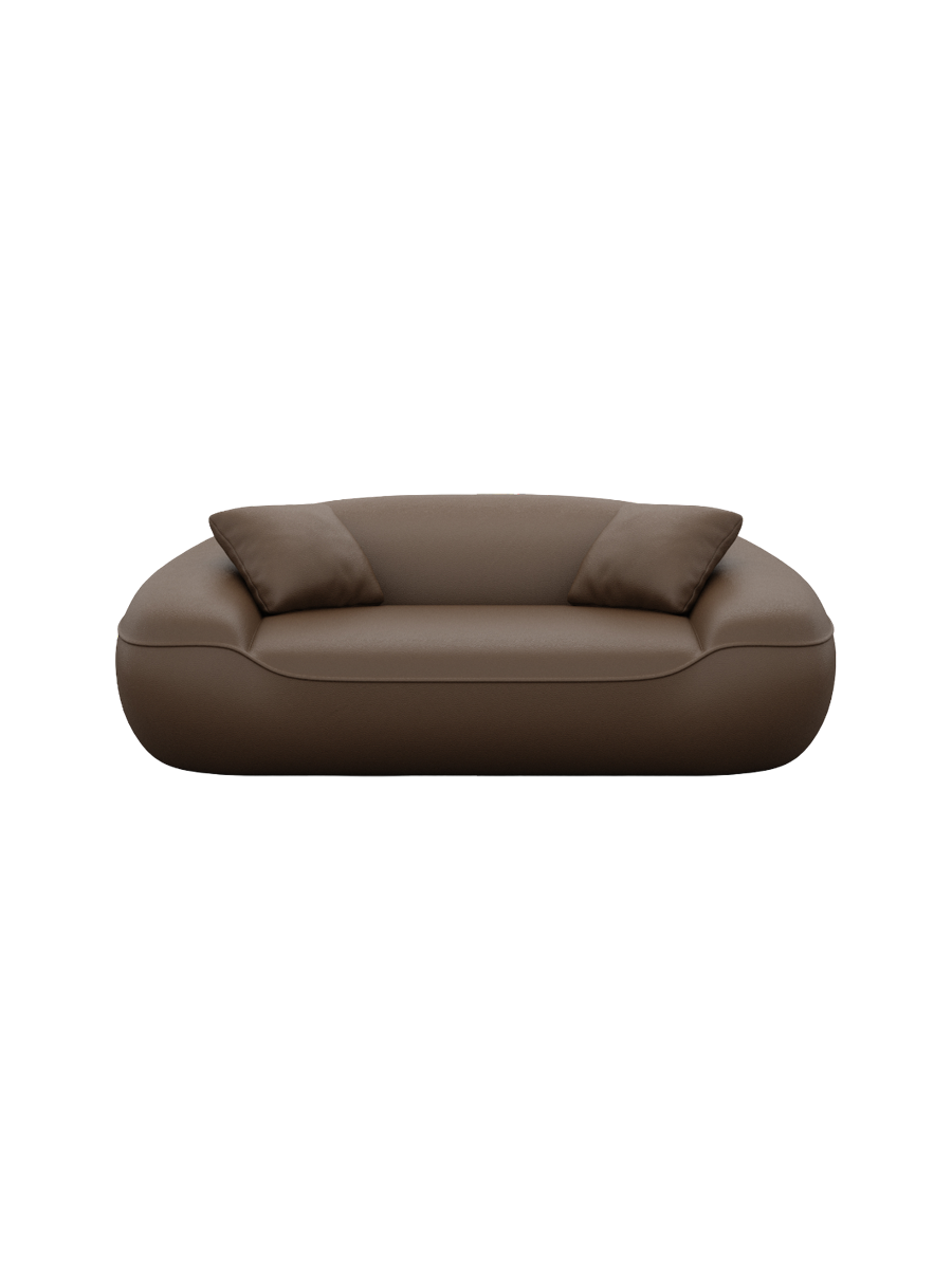 
2-Sitzer Design Echtleder Sofa „Novara“ - Echtleder Beige
