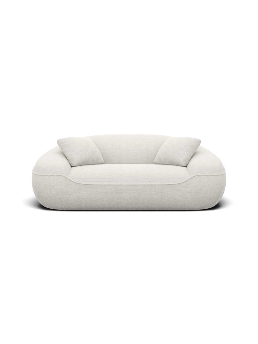 
Canapé design 2 places « Novara » avec revêtement en tissu texturé - Tissu texturé Weiss