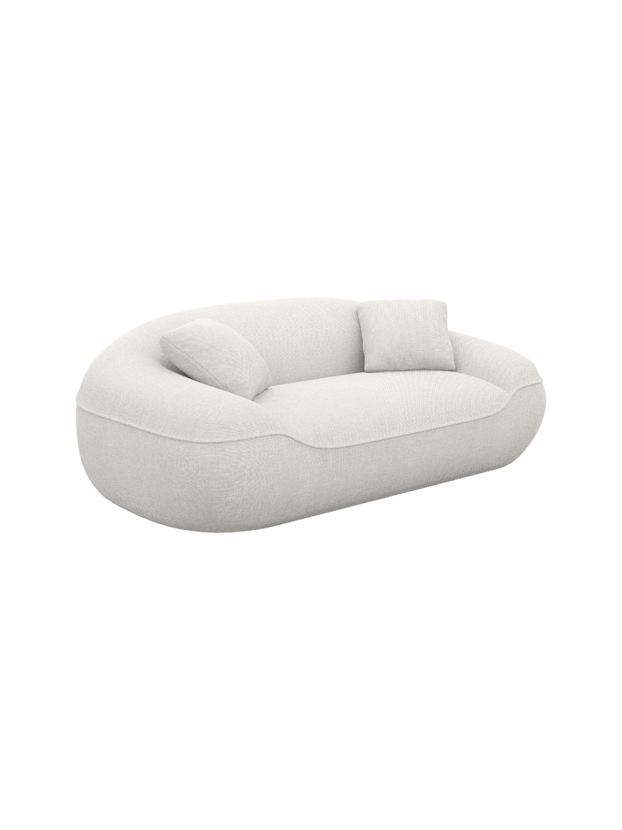 
2-Seater Designer Sofa “Novara” with Textured Fabric Upholstery - Textured fabric White