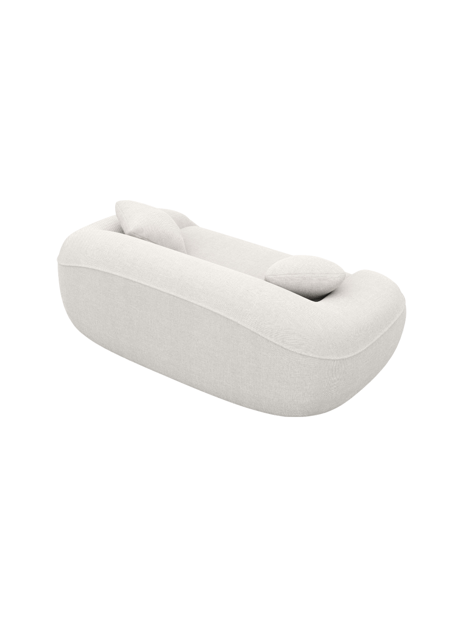 
2-Seater Designer Sofa “Novara” with Textured Fabric Upholstery - Textured fabric White