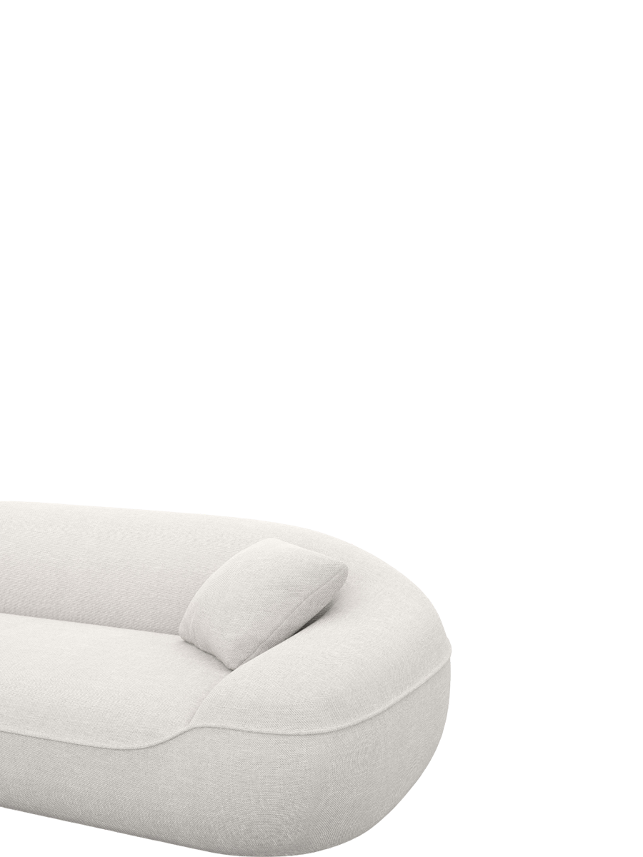 
2-Seater Designer Sofa “Novara” with Textured Fabric Upholstery - Textured fabric White