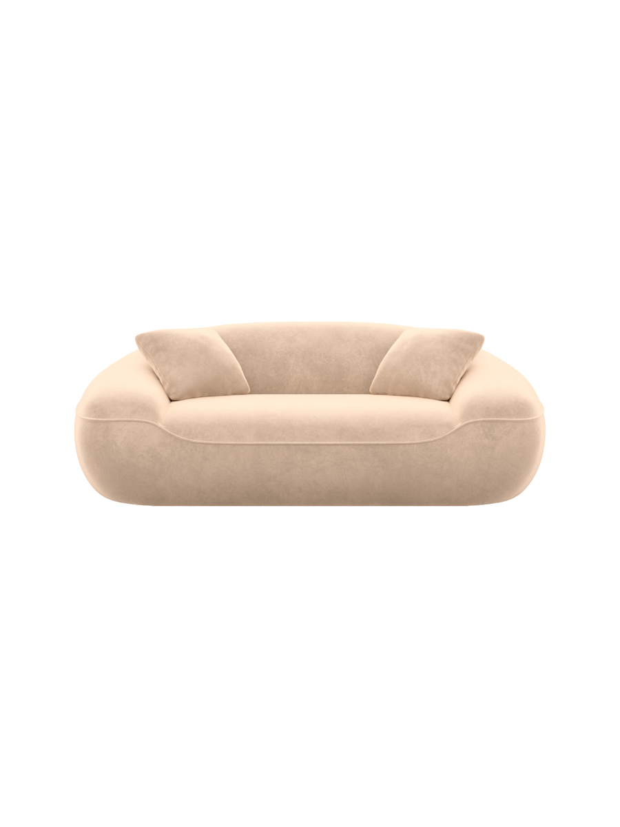
2-Sitzer Design Sofa „Novara“ mit Samtbezug - Samtbezug Königsblau