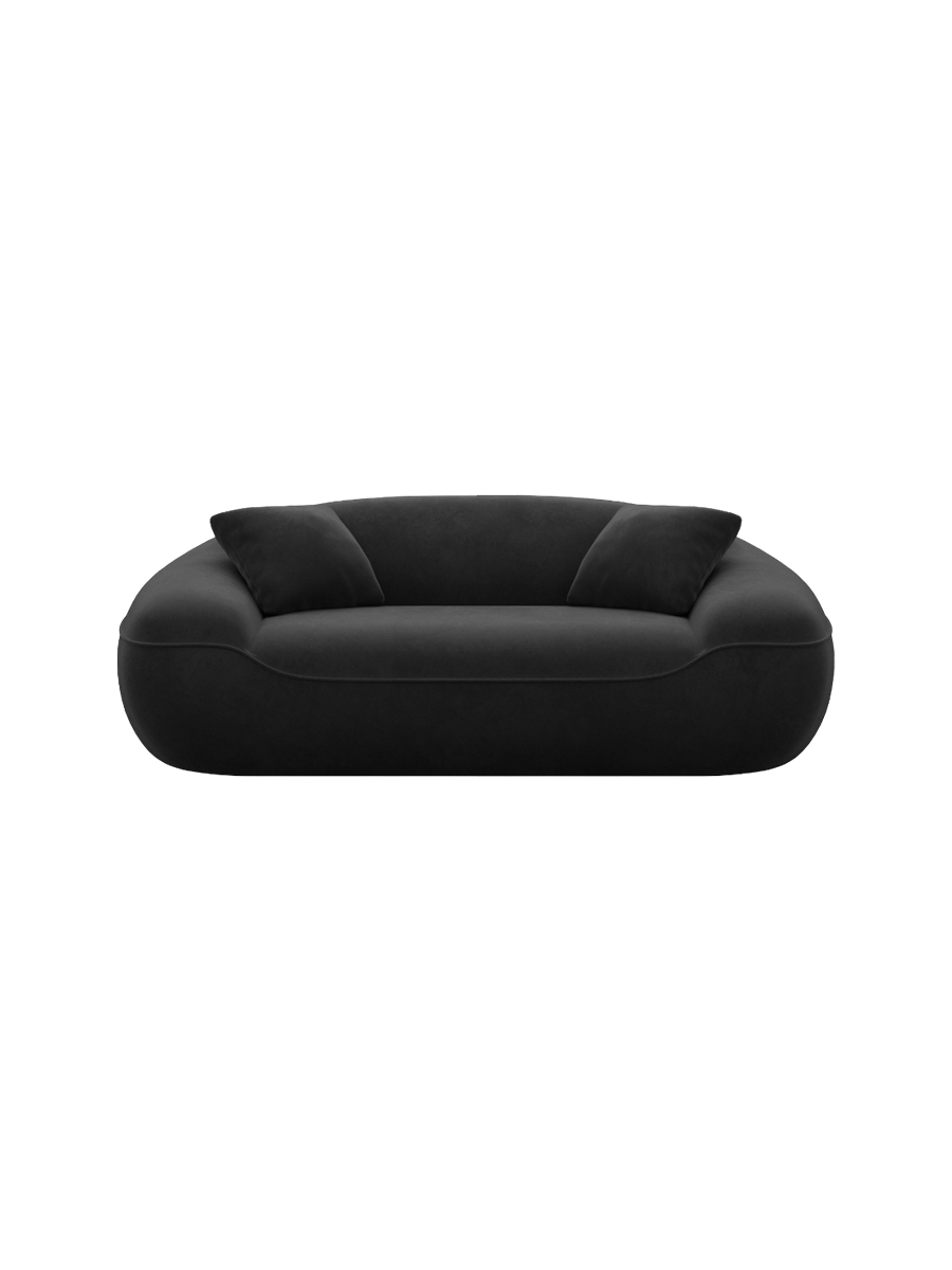 
2-Sitzer Design Sofa „Novara“ mit Samtbezug - Samtbezug Königsblau