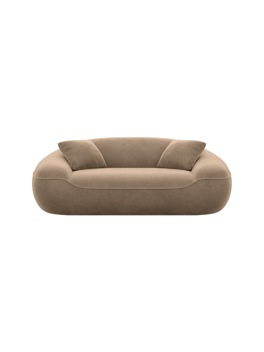 
2-Sitzer Design Sofa „Novara“ mit Samtbezug - Samtbezug Königsblau
