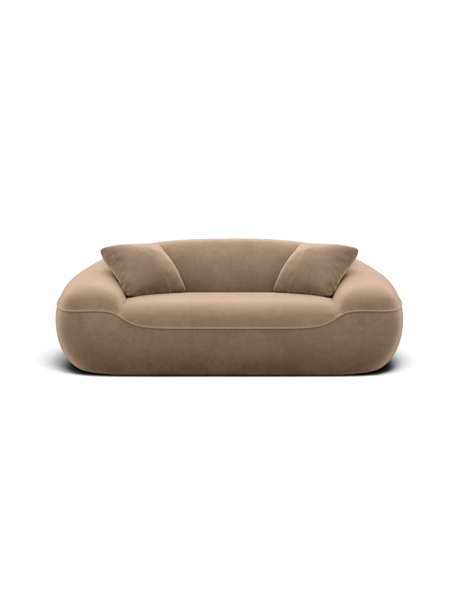 
Canapé design 2 places « Novara » avec revêtement en velours - Revêtement en velours marron