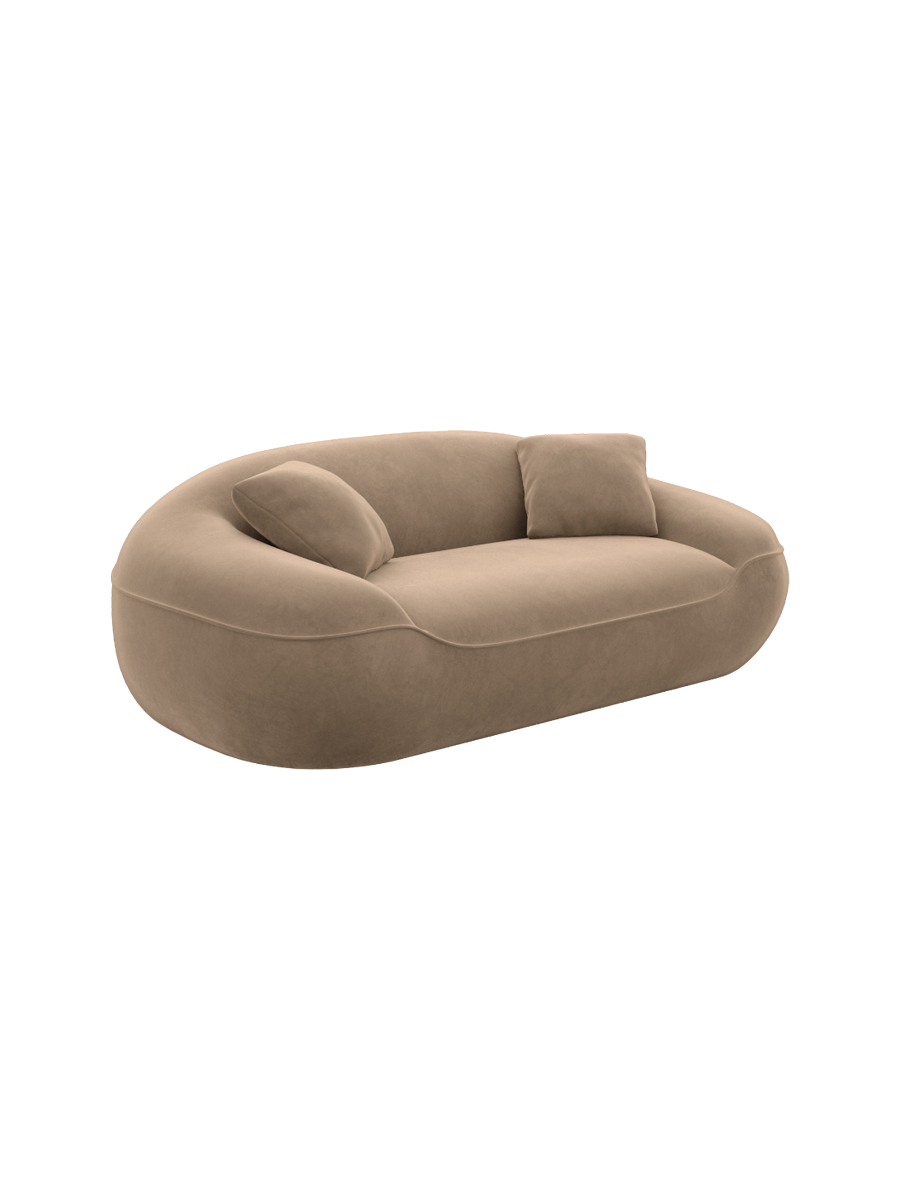
Canapé design 2 places « Novara » avec revêtement en velours - Revêtement en velours marron