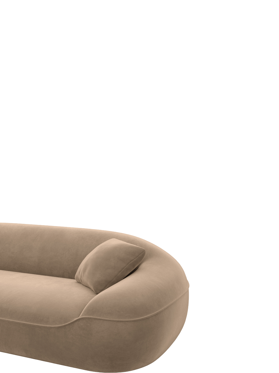 
Canapé design 2 places « Novara » avec revêtement en velours - Revêtement en velours marron