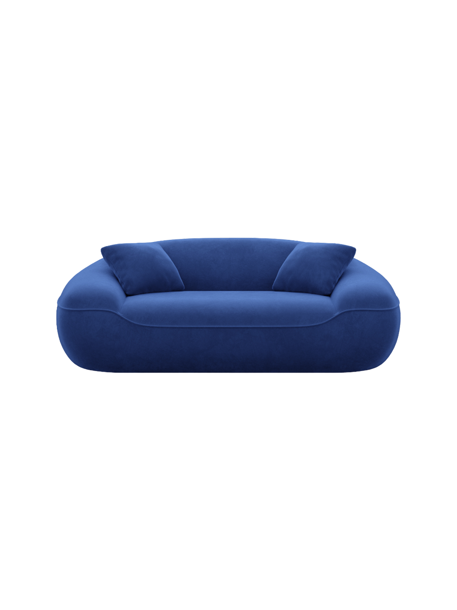 
2-Sitzer Design Sofa „Novara“ mit Samtbezug - Samtbezug Königsblau
