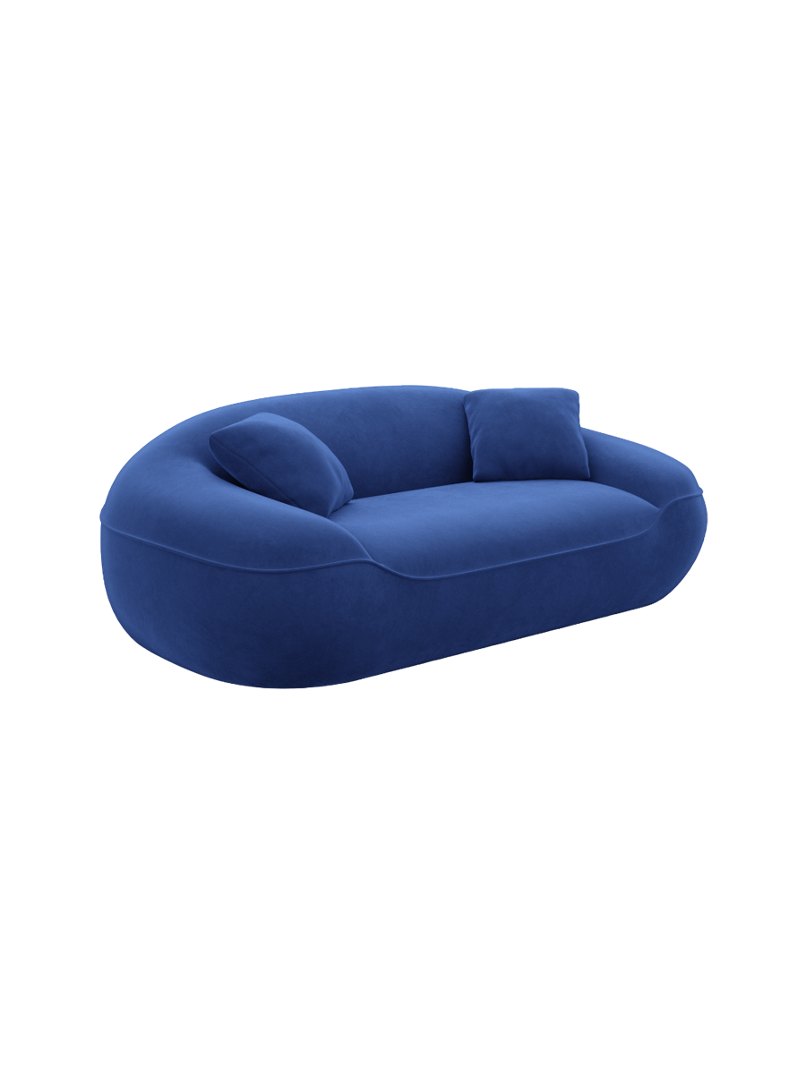 
2-Sitzer Design Sofa „Novara“ mit Samtbezug - Samtbezug Königsblau