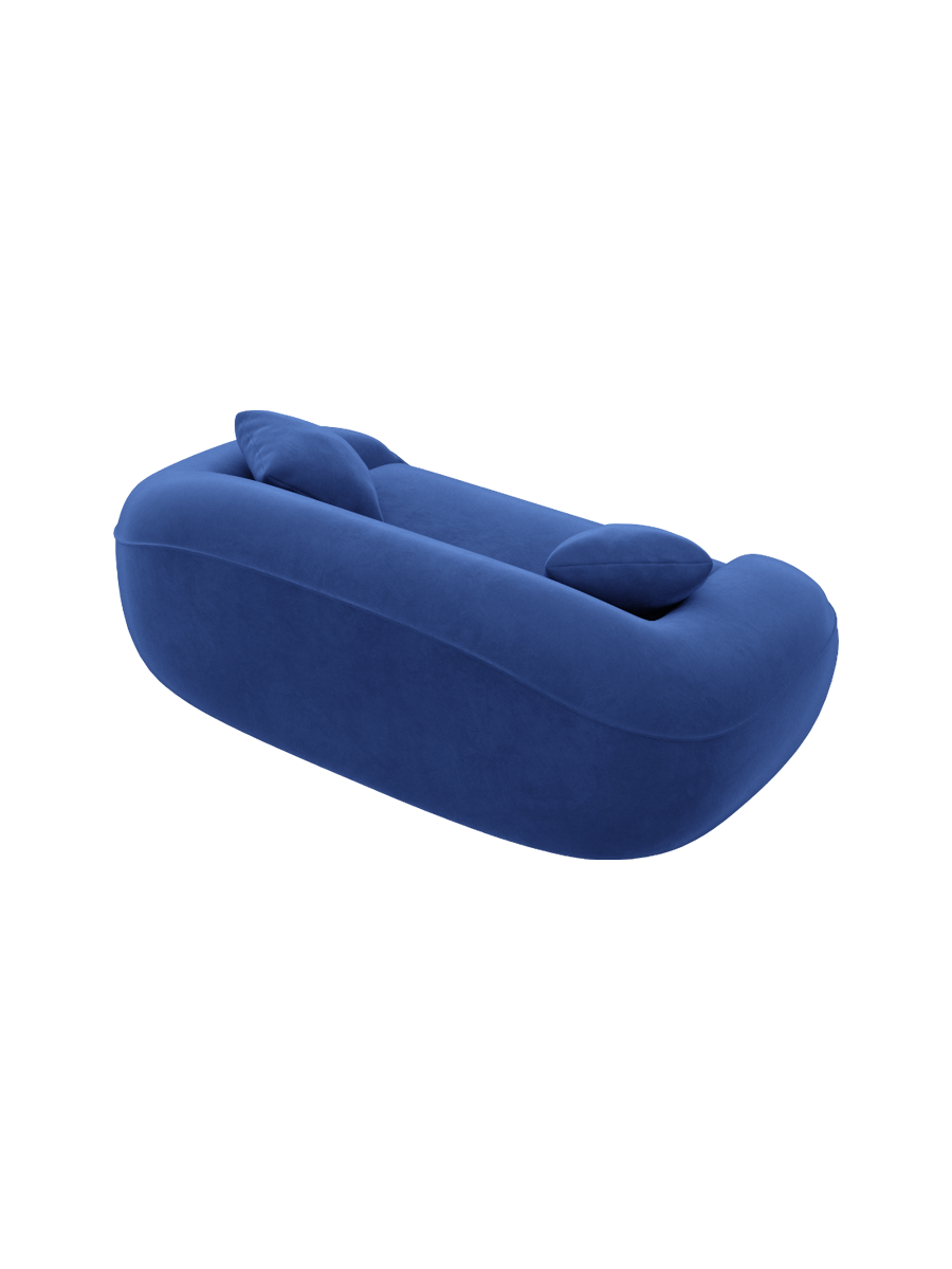 
2-Sitzer Design Sofa „Novara“ mit Samtbezug - Samtbezug Königsblau