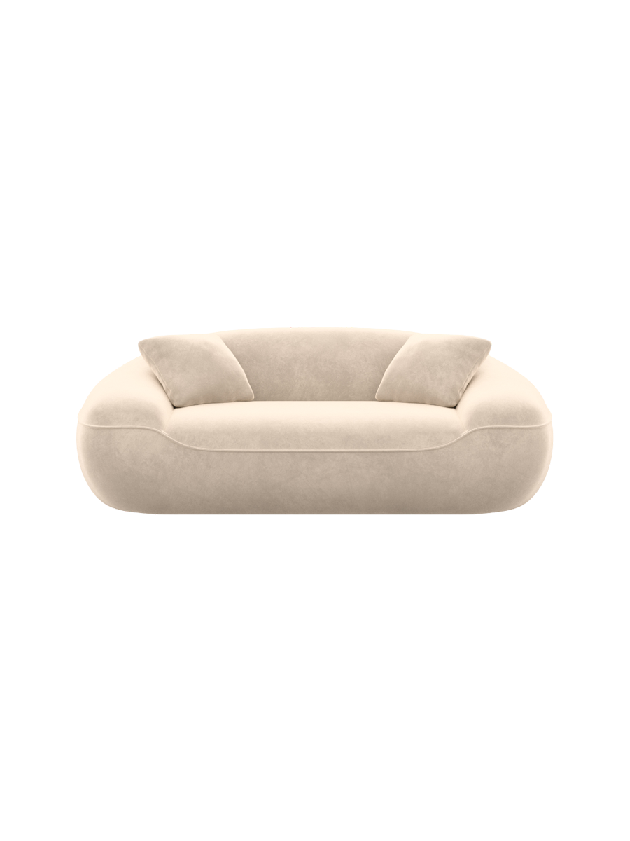 
2-Sitzer Design Sofa „Novara“ mit Samtbezug - Samtbezug Königsblau