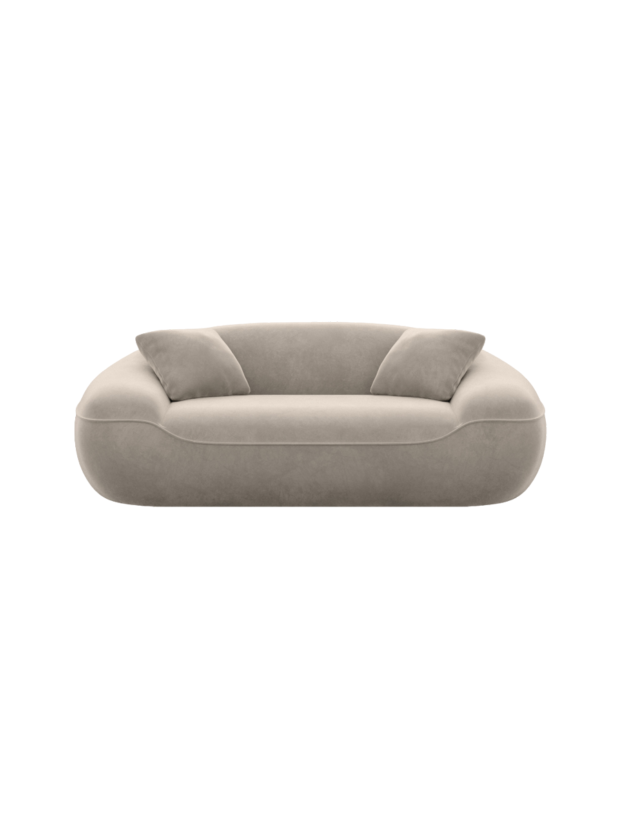 
2-Sitzer Design Sofa „Novara“ mit Samtbezug - Samtbezug Königsblau
