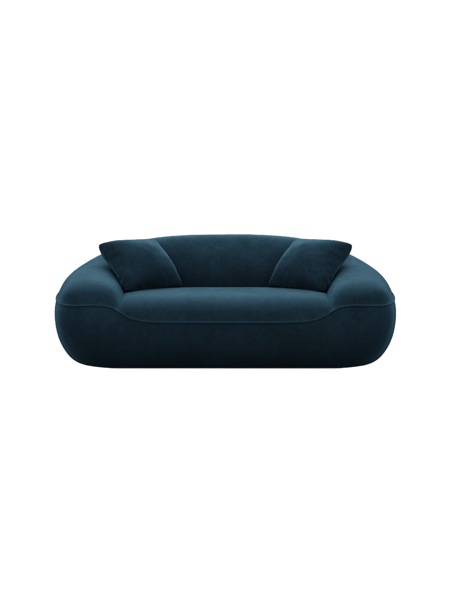 
2-Sitzer Design Sofa „Novara“ mit Samtbezug - Samtbezug Königsblau