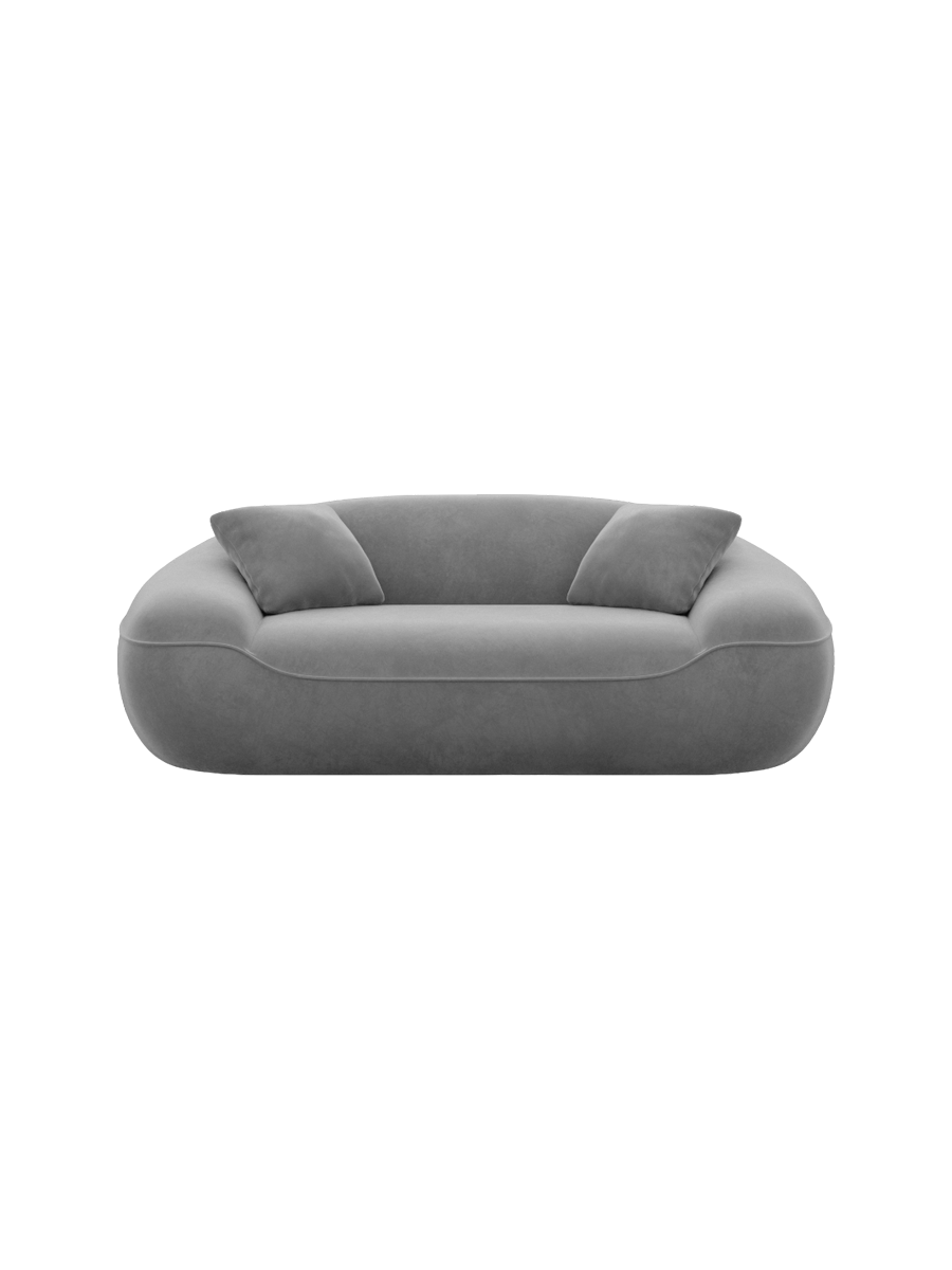 
2-Sitzer Design Sofa „Novara“ mit Samtbezug - Samtbezug Königsblau