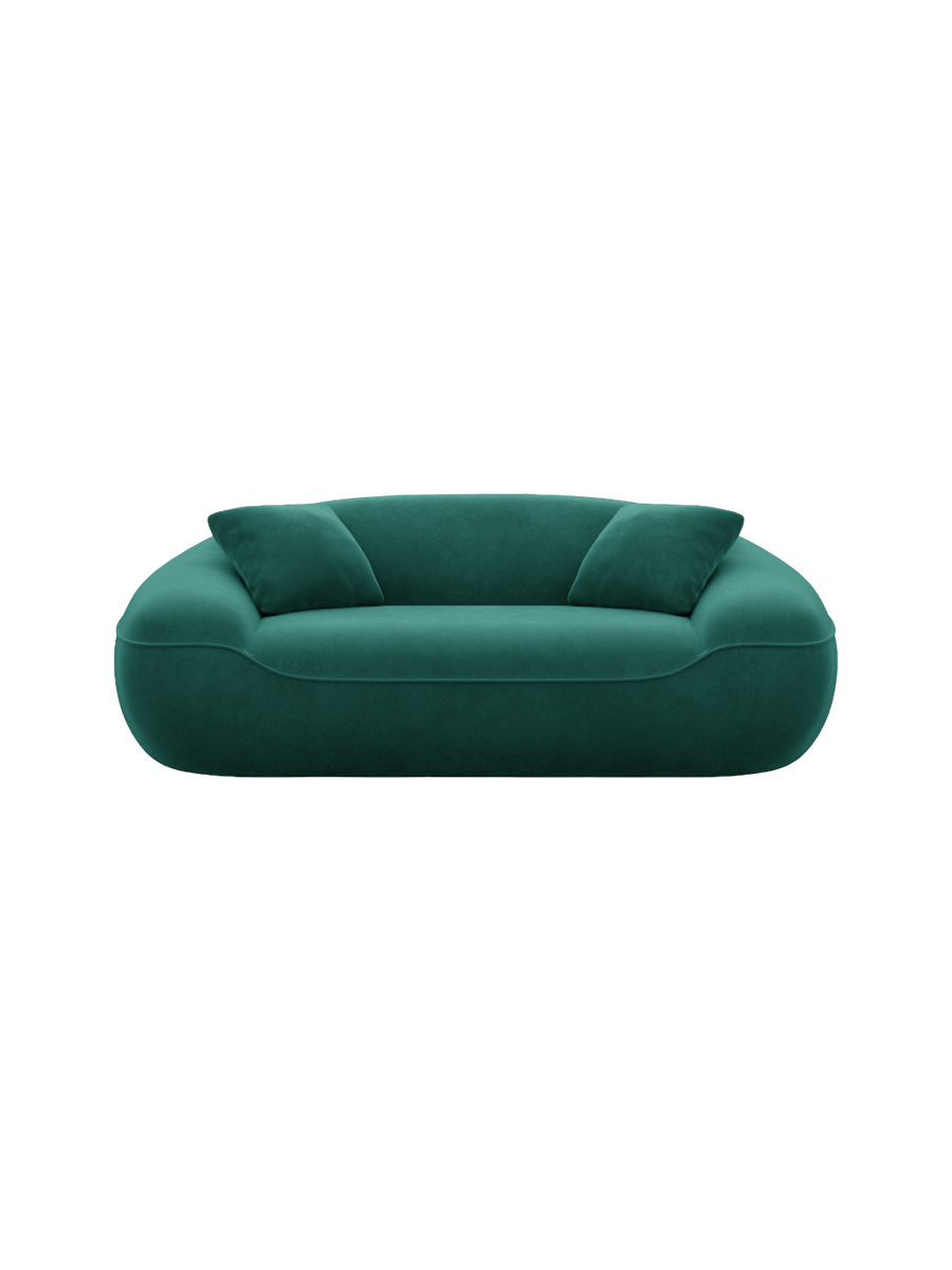 
2-Sitzer Design Sofa „Novara“ mit Samtbezug - Samtbezug Königsblau