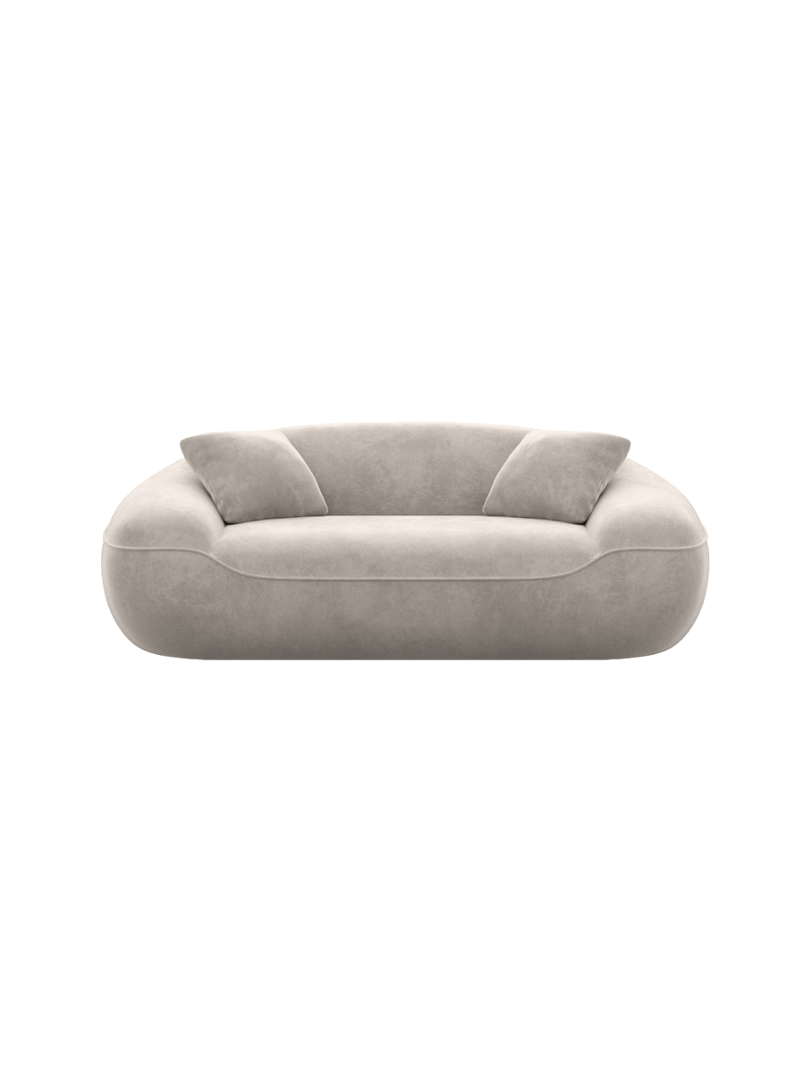 
2-Sitzer Design Sofa „Novara“ mit Samtbezug - Samtbezug Königsblau