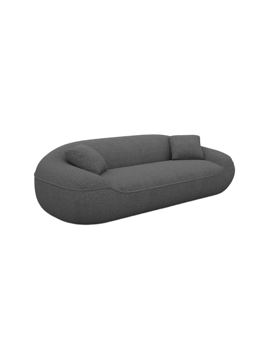 
3-Sitzer Design Sofa „Novara“ mit Bouclé-Bezug - Bouclé Graphit