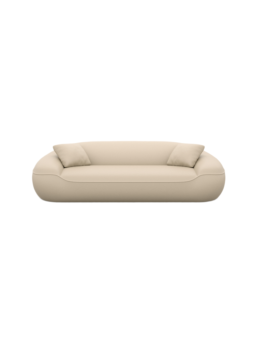 
3-Sitzer Design Echtleder Sofa „Novara“ - Echtleder Beige