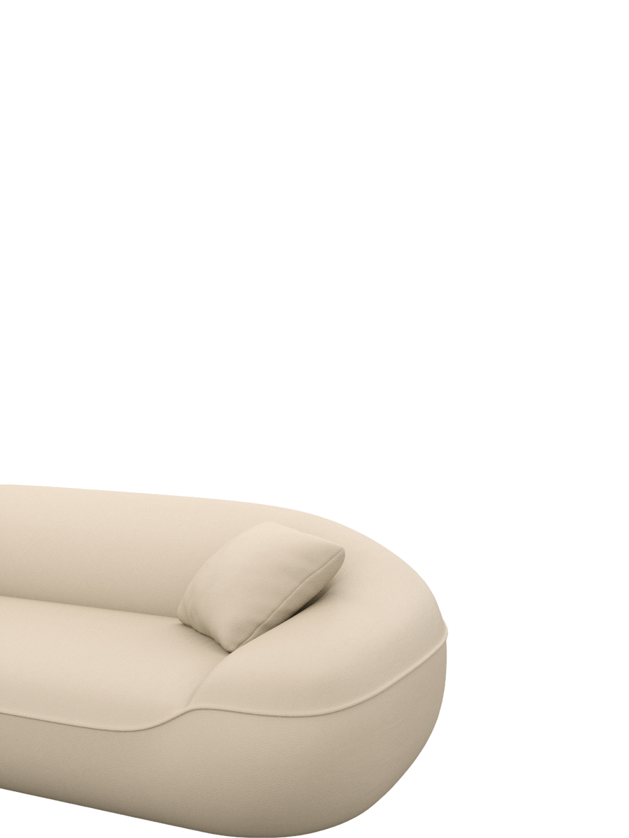 
3-Sitzer Design Echtleder Sofa „Novara“ - Echtleder Beige