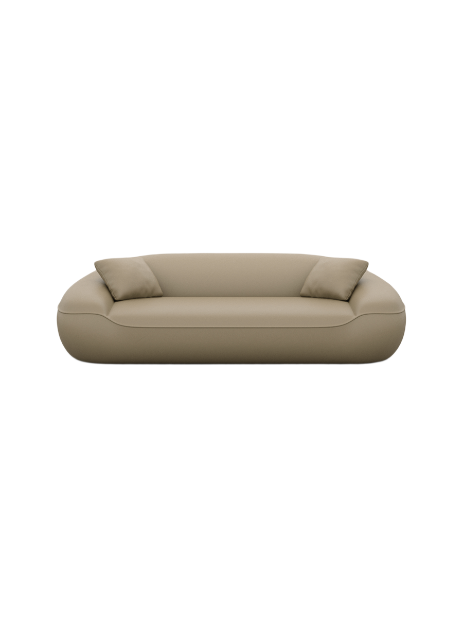 
3-Sitzer Design Echtleder Sofa „Novara“ - Echtleder Beige