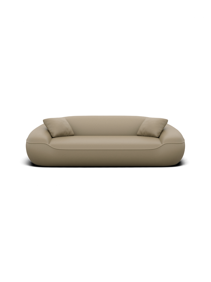 
Canapé design 3 places « Novara » en cuir véritable - Cuir véritable Dark Beige