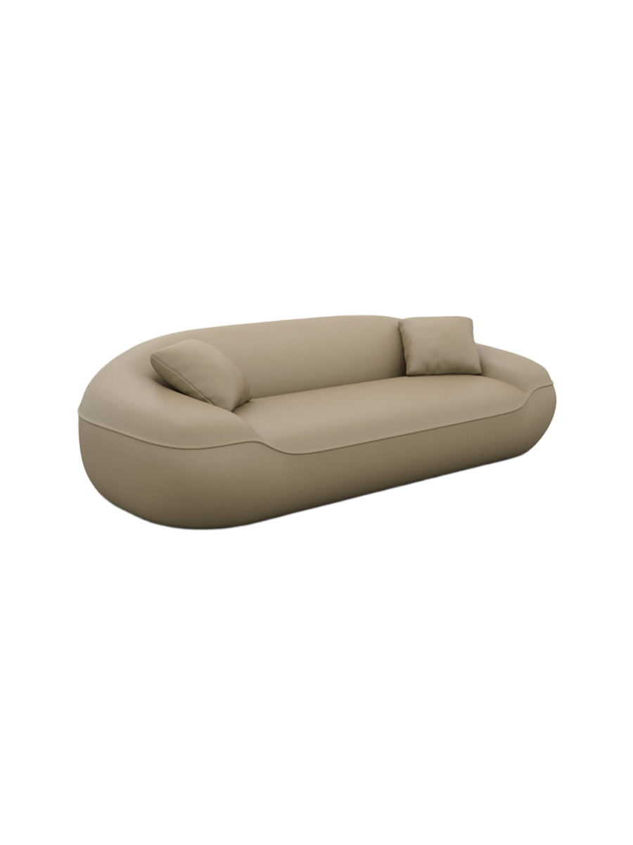 
Canapé design 3 places « Novara » en cuir véritable - Cuir véritable Dark Beige