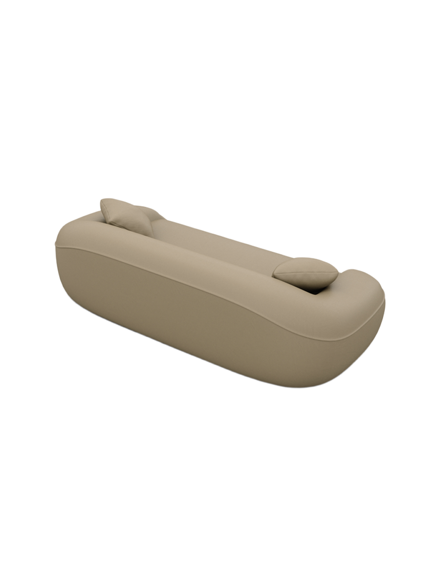 
Canapé design 3 places « Novara » en cuir véritable - Cuir véritable Dark Beige