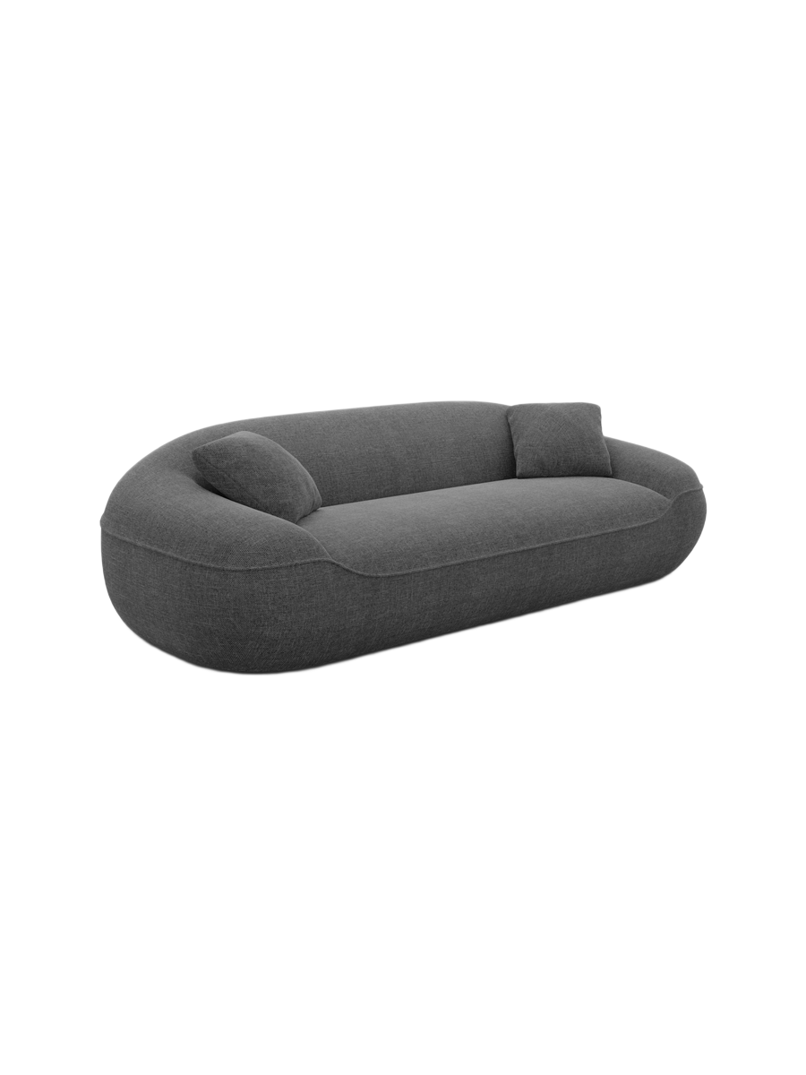 
3-Sitzer Design Sofa „Novara“ mit Strukturstoff-Bezug - Strukturstoff Anthrazit
