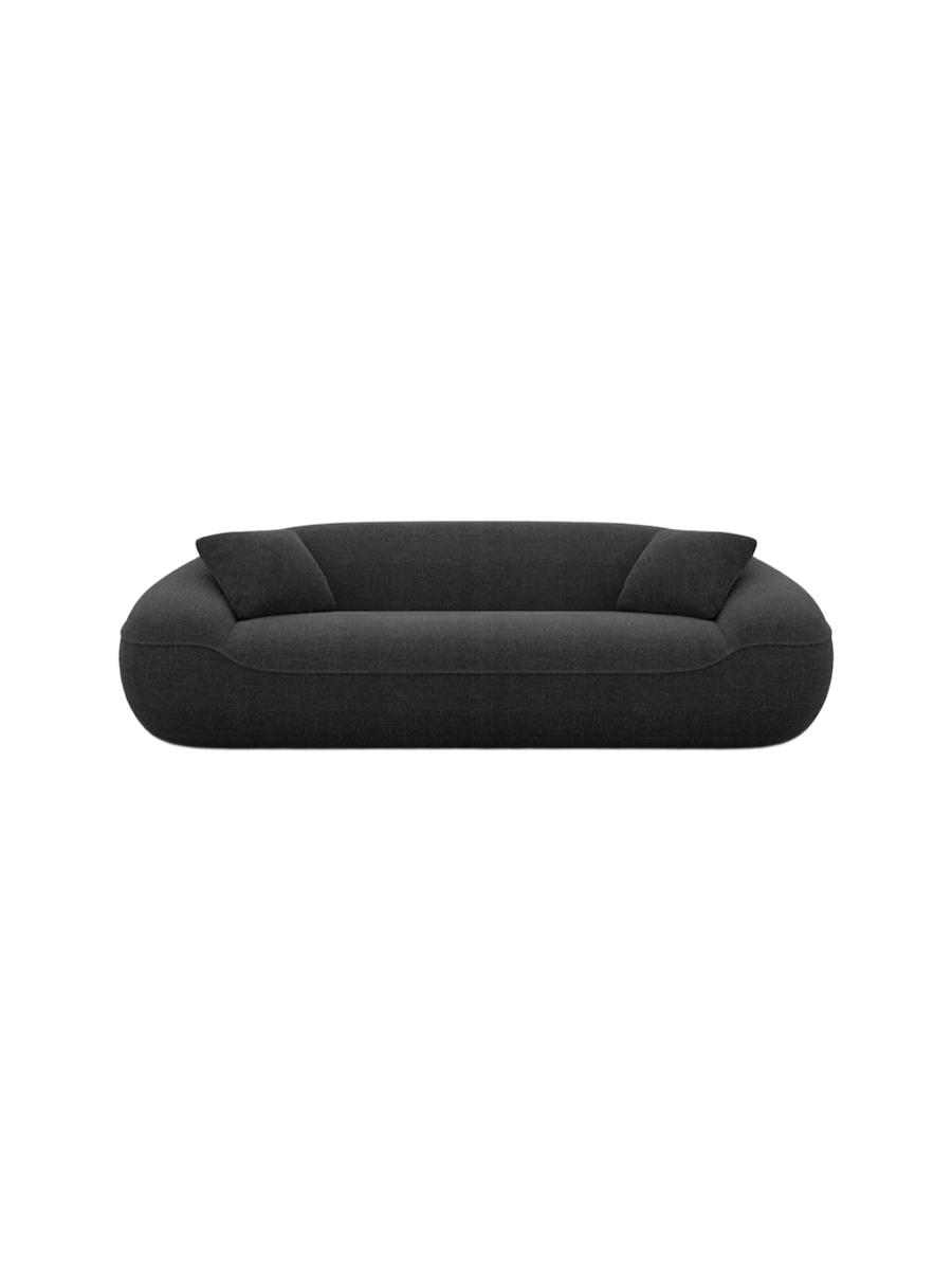 
3-Sitzer Design Sofa „Novara“ mit Strukturstoff-Bezug - Strukturstoff Anthrazit