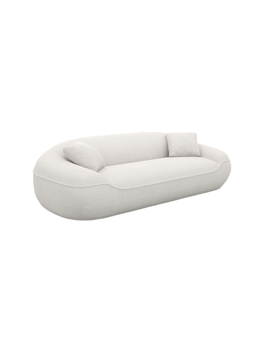 
3-Sitzer Design Sofa „Novara“ mit Strukturstoff-Bezug - Strukturstoff Weiss