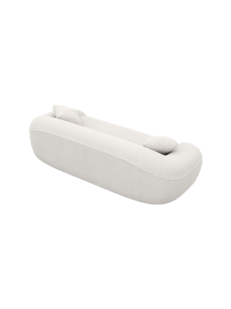
3-Sitzer Design Sofa „Novara“ mit Strukturstoff-Bezug - Strukturstoff Weiss
