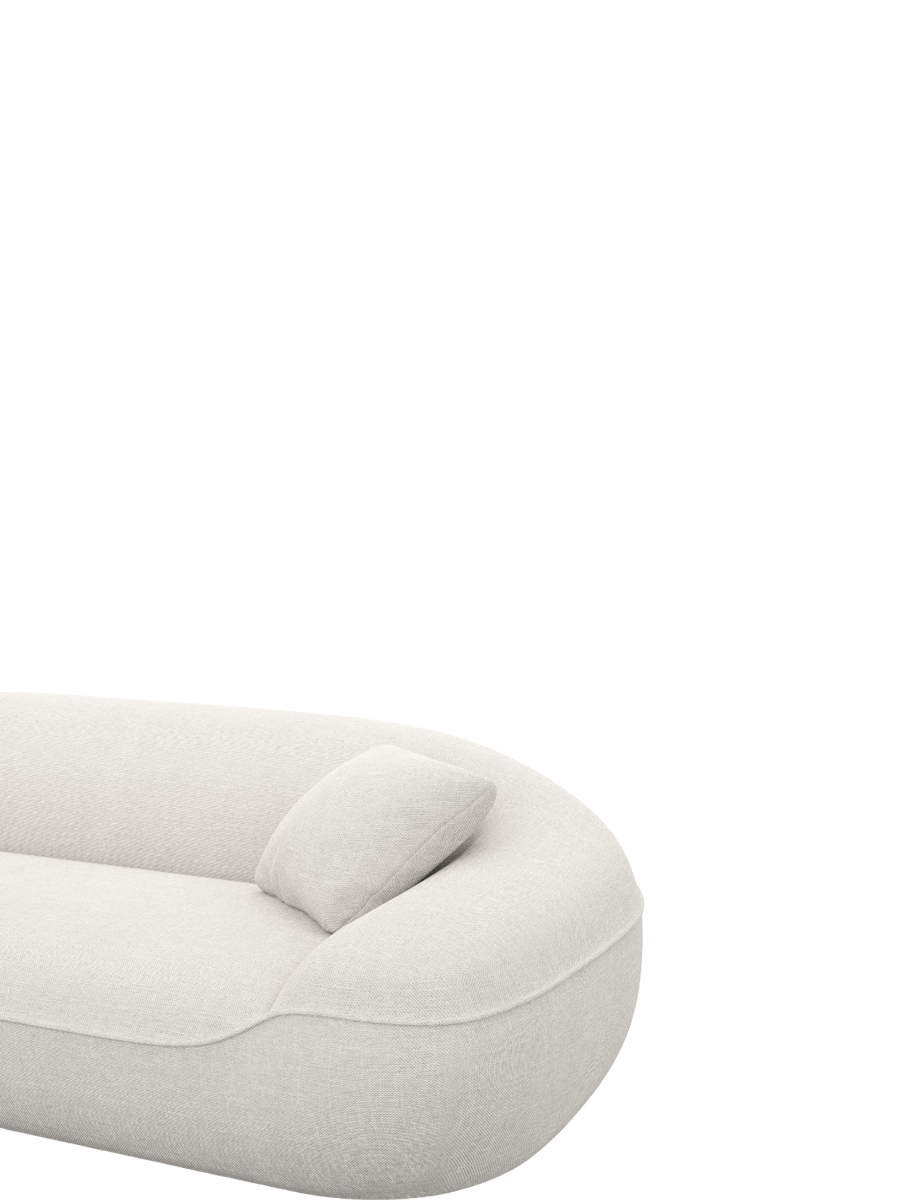 
3-Sitzer Design Sofa „Novara“ mit Strukturstoff-Bezug - Strukturstoff Weiss