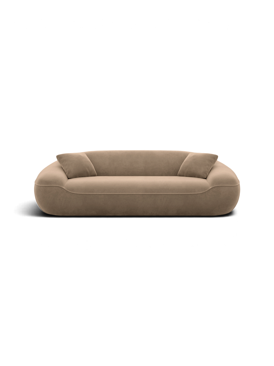 
3-Sitzer Design Sofa „Novara“ mit Samtbezug - Samtbezug Braun