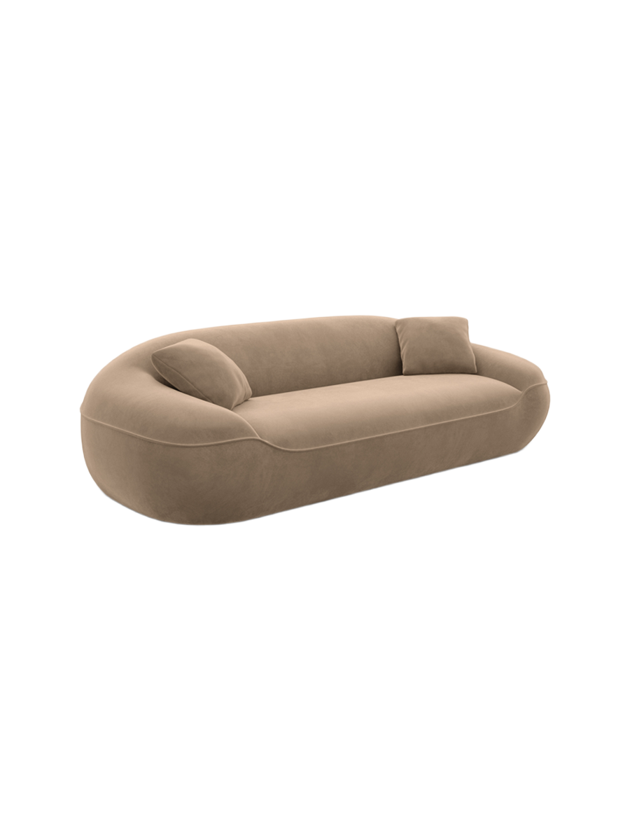 
3-Sitzer Design Sofa „Novara“ mit Samtbezug - Samtbezug Braun