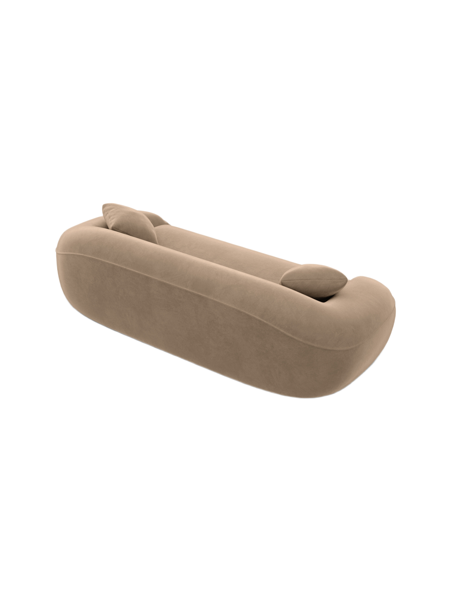 
3-Sitzer Design Sofa „Novara“ mit Samtbezug - Samtbezug Braun