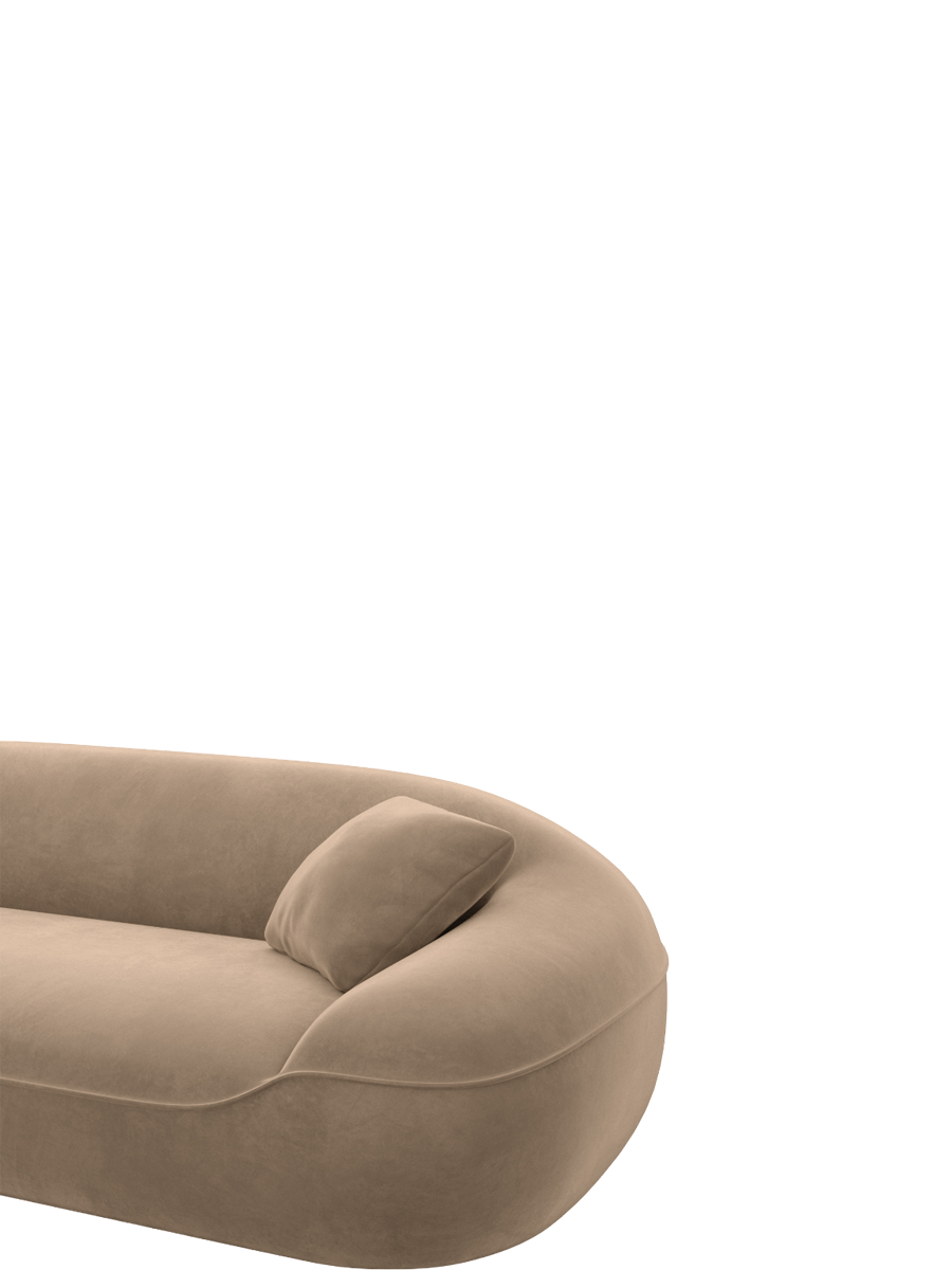 
3-Sitzer Design Sofa „Novara“ mit Samtbezug - Samtbezug Braun