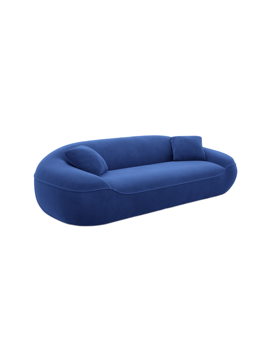 
3-Sitzer Design Sofa „Novara“ mit Samtbezug - Samtbezug Königsblau