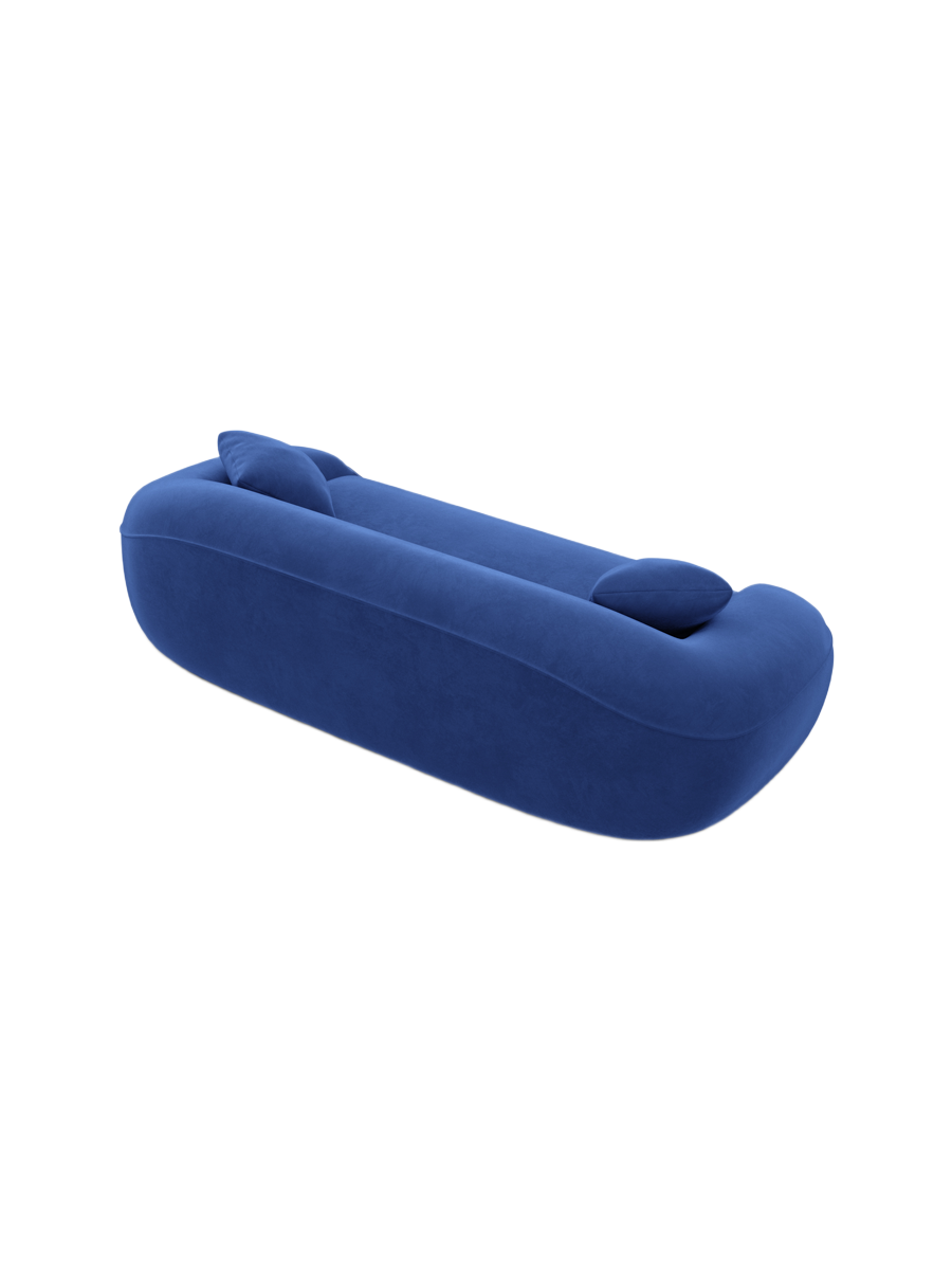 
3-Sitzer Design Sofa „Novara“ mit Samtbezug - Samtbezug Königsblau