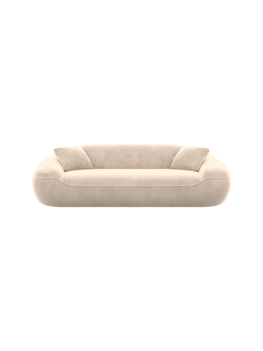 
3-Sitzer Design Sofa „Novara“ mit Samtbezug - Samtbezug Königsblau
