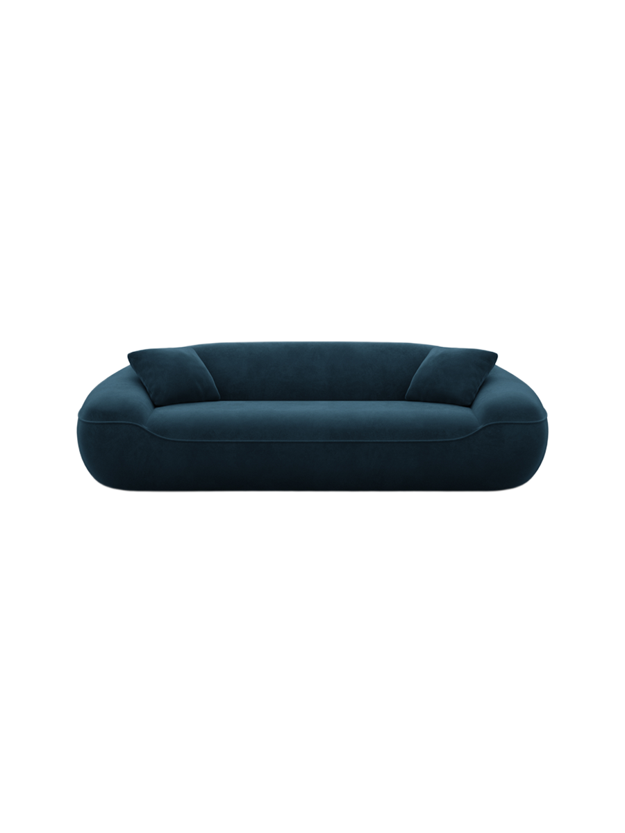 
3-Sitzer Design Sofa „Novara“ mit Samtbezug - Samtbezug Königsblau