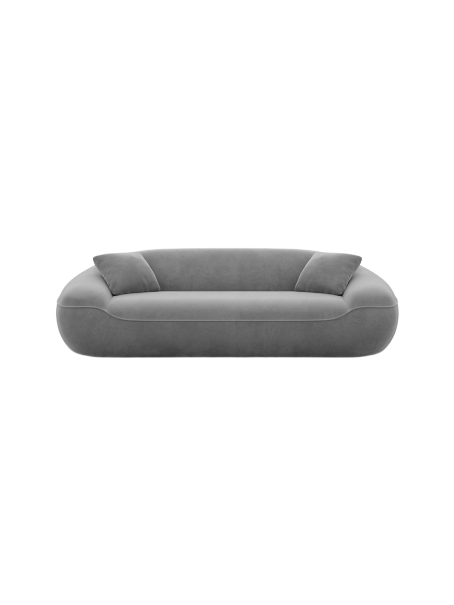 
3-Sitzer Design Sofa „Novara“ mit Samtbezug - Samtbezug Königsblau