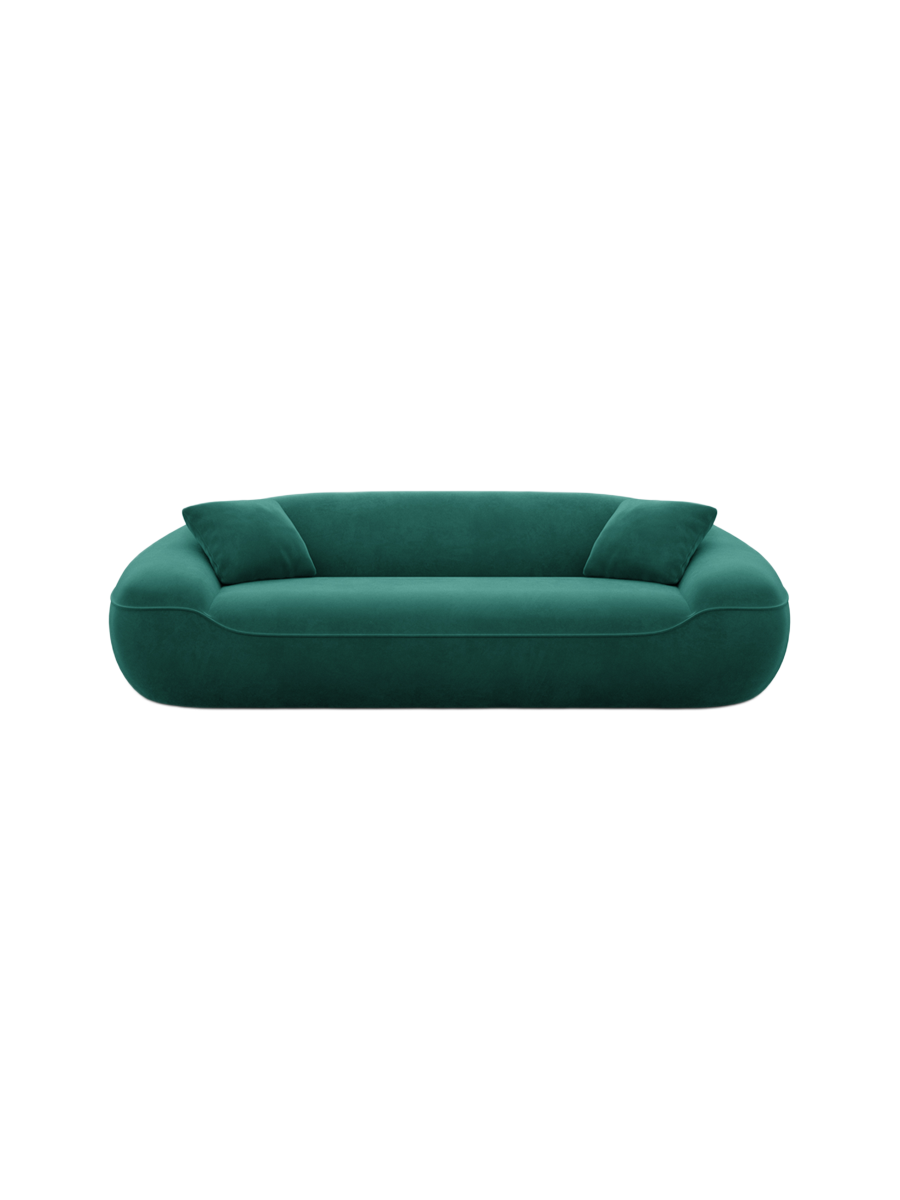 
3-Sitzer Design Sofa „Novara“ mit Samtbezug - Samtbezug Königsblau