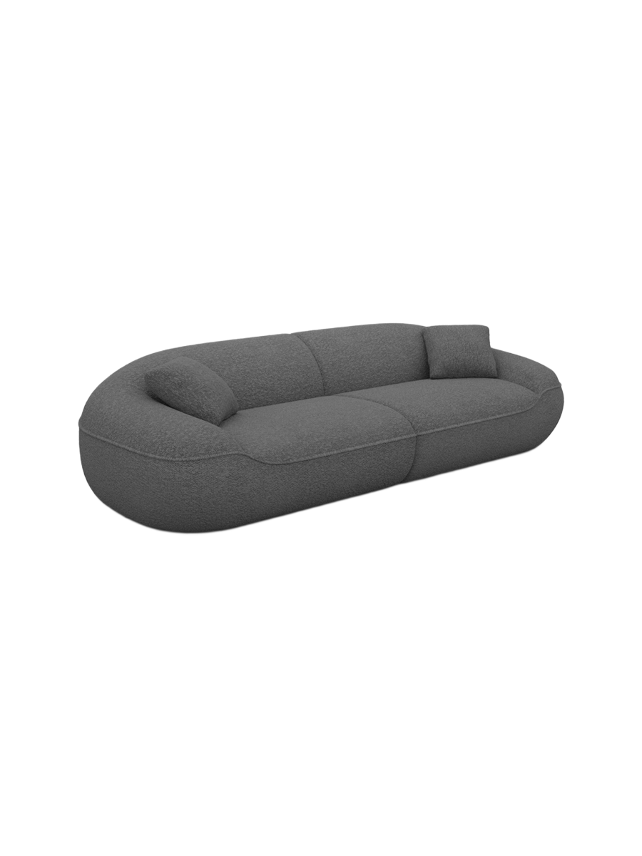 
4-Sitzer Design Sofa „Novara“ mit Bouclé-Bezug - Bouclé Graphit