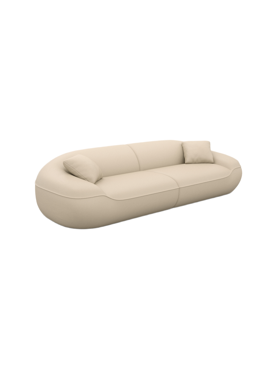 
4-Sitzer Design Echtleder Sofa „Novara“ - Echtleder Beige