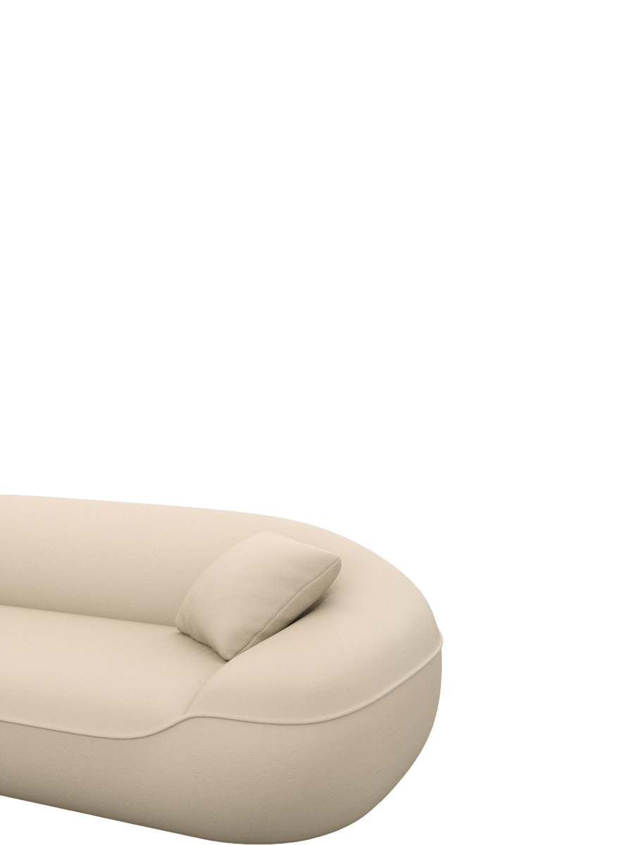 
4-Sitzer Design Echtleder Sofa „Novara“ - Echtleder Beige