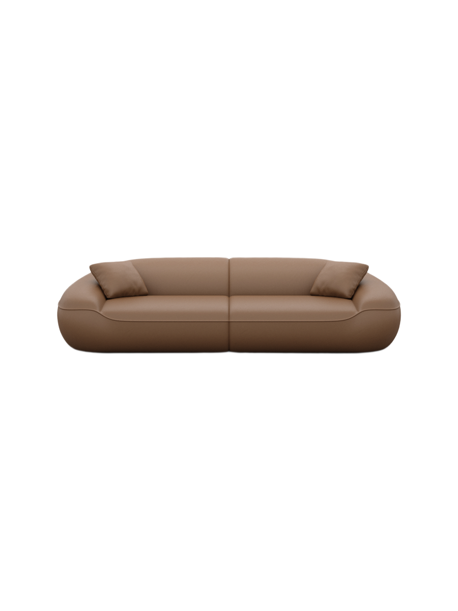 
4-Sitzer Design Echtleder Sofa „Novara“ - Echtleder Beige