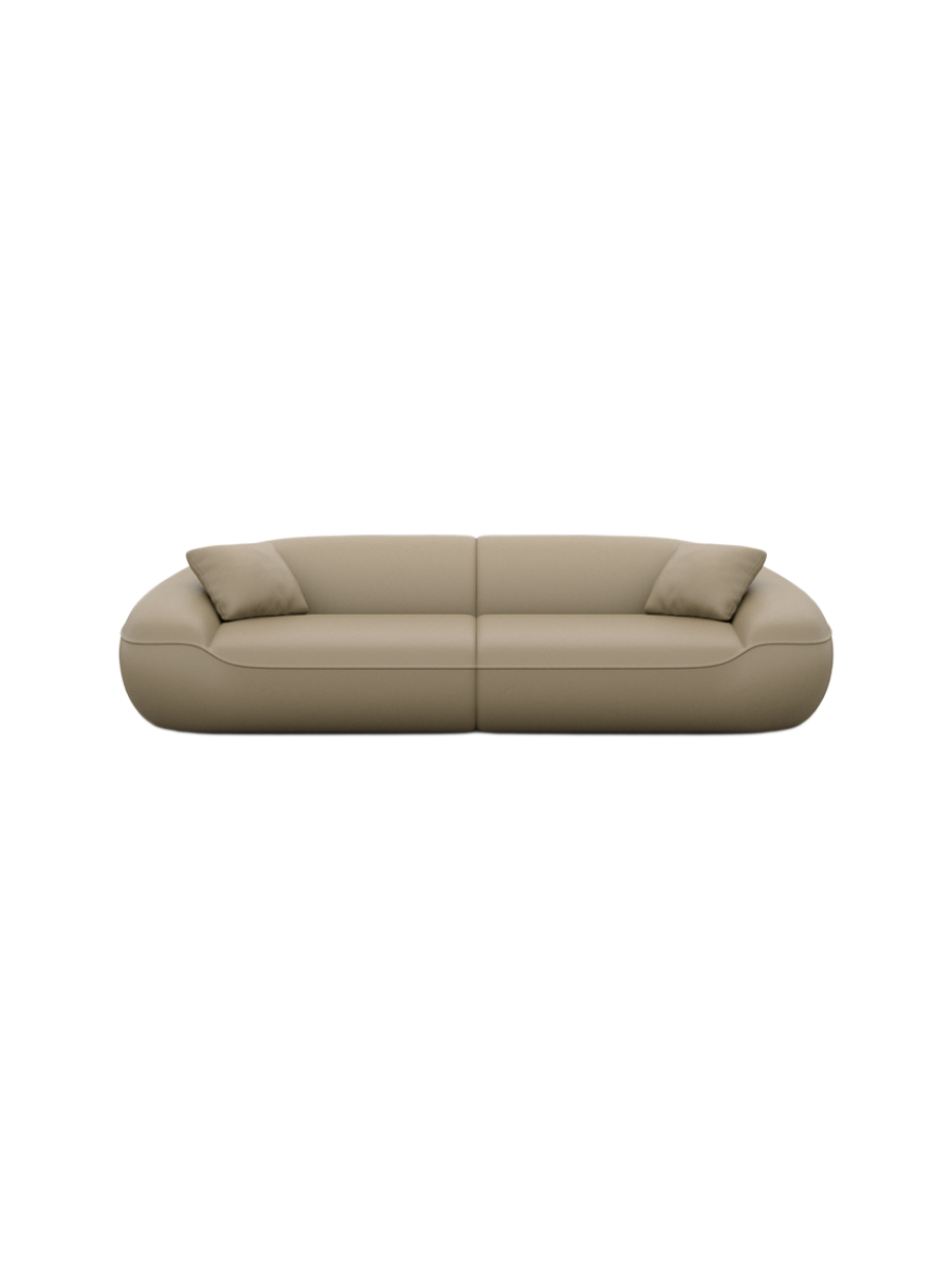 
4-Sitzer Design Echtleder Sofa „Novara“ - Echtleder Beige