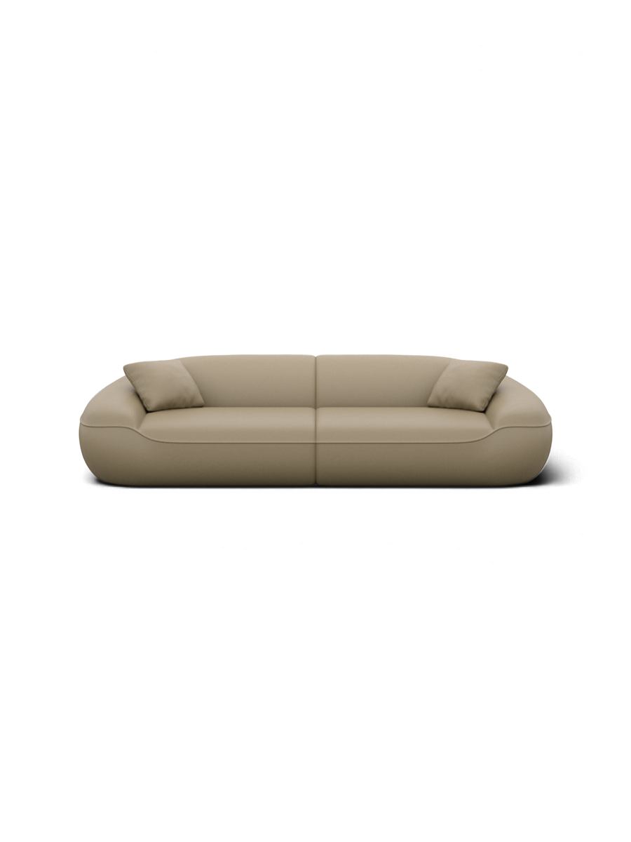 
Divano di design a 4 posti in vera pelle «Novara» - Vera pelle Dark Beige