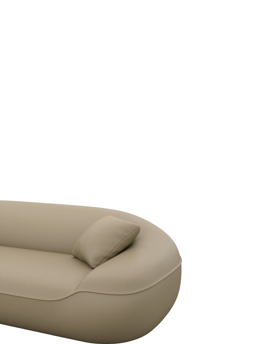 
Divano di design a 4 posti in vera pelle «Novara» - Vera pelle Dark Beige