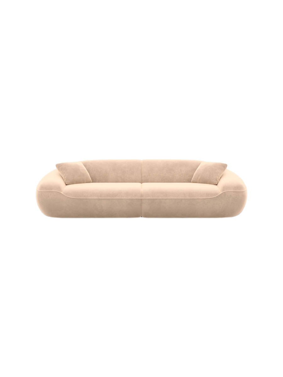 
4-Sitzer Design Sofa „Novara“ mit Samtbezug - Samtbezug Königsblau